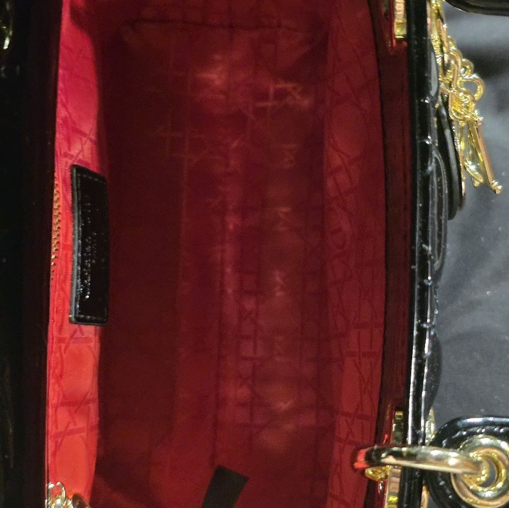 Dior Black and Gold Patent Leather Clutch - Picture 5 of 14